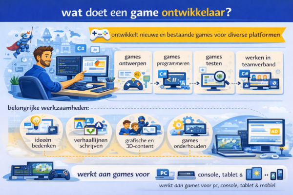 Alles over het beroep game ontwikkelaar Wat doet een game ontwikkelaar